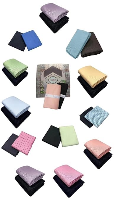 its' fashion impact Men's Poly Cotton Unstitched Plain Shirt and Trouser Fabric Set, Multicolour, Free Size, Set of 12, Gift Pack-picture-28