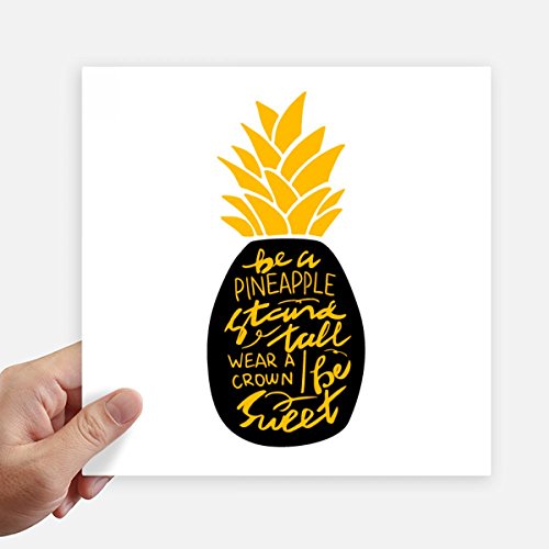 Autocollant citation ananas jaune sticker mural et décoration ordinateur portable 20cm