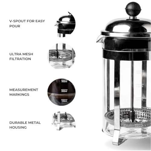 Image of Sipologie Vintage French Press, Silver, 600ml - Hocus Pocus