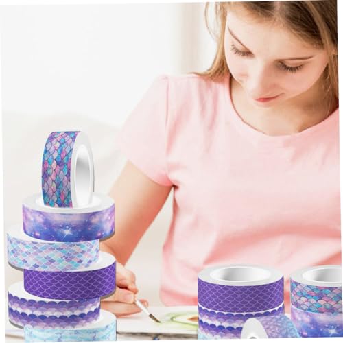 ULDIGI Ruban Adhésif Artisanal Sirène 12 Rouleaux Multicolores Washi Tape Pour Scrapbooking Diy Loisirs Créatifs Agenda Vacances Scolaire Fête – vue 5