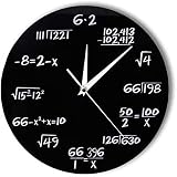 Horloge Murale muette Moderne Horloge Murale 30 cm équation mathématique Horloge Murale Acrylique, Portugal Moderne Horloge d’Art européenne, Accessoire de décoration de la Maison