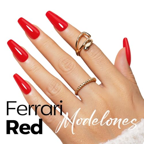 Image of modelones Red Gel Nail Polish 15ML, Hema Free Summer Neon Soak-Off UV Gel Polish - 28+Days Long-Lasting Nail Art DIY Manicure Kit Home Salon Women Gifts