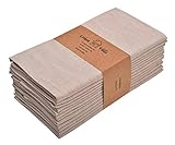 Urban Villa Kitchen Towels Slub Chambray Beige/White Color, Premium Quality,100% Cotton Dish Towels, Mitered Corners,(Size: 20X30 Inch),Highly Absorbent Bar Towels & Tea Towels -(Set of 6)