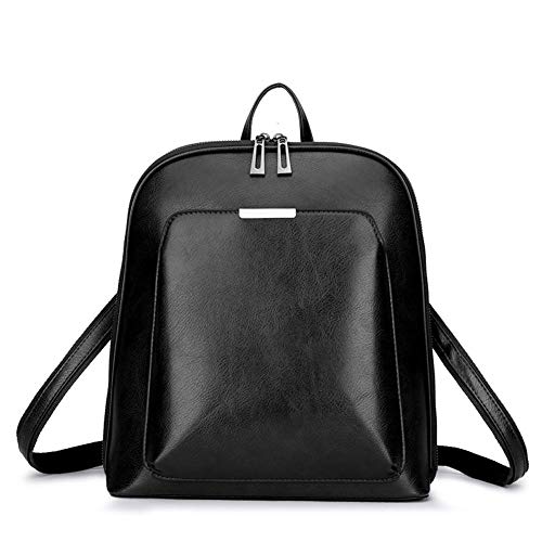 Mochila escolar de moda retro negra ideal para ir a la universidad