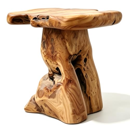 Brefhome 18.9 Tall Cedar Tree Stump Stool Natural Wood Stump Side Table