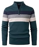 pull and bear jersey navidad hombre Tejido de Primera Calidad: el Hombres 1/4 Zip V Cuello Jumper es cálido, cómodo y ligero, muy natural y agradable al tacto, lo que garantiza que te mantengas abrigado y cómodo durante todo el día. Este jersey de punto para hombre te mantendrá cómodamente abrigado en los días fríos, lo que lo convierte en una excelente opción para el invierno.