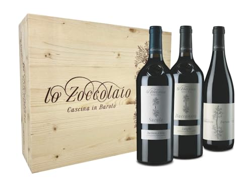 Lo Zoccolaio Barbera D Alba Langhe Rosso Barolo Vino Tinto Italiano En Estuche De Madera - 3 Botellas X 750ml Paquete De 6