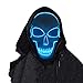 SOUTHSKY Lumière Masques LED Masque Noir Crâne Full Face Mask EL Fil Light Up 3 Modes pour Halloween Costume Cosplay Partie(Bleu)