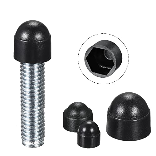 uxcell Plastic Dome Nut Protection Cap Covers, M12x19mm Nut Cover Black 50pcs by uxcell - Used condition - Image 4