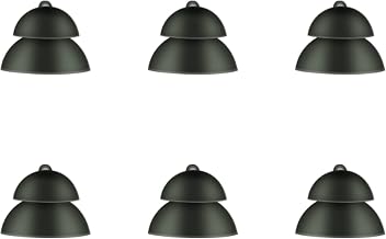 Banglijian 6-Pack Hearing Aid Ear Domes (0.47” Diameter) for 2B Sound Tubes, Double-Layer Soft Tips,Secure Fit & Comfortable Design (Black-S)