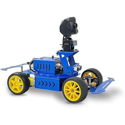 Ackerman Chassis Smart Robot Car Kit for Raspberry Pi, Autonomous Driving, AI Visual, Python Programming Education Project for Teen Engineers Students (with Raspberry Pi 4GB)
