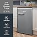 Swan SR11035GRNE Retro Under Counter Fridge with 77L Fridge Capacity, 13L Freezer Capacity, 1 Glass Shelf, 3 Door Shelves, 1 Salad Drawer, E Energy Rated, Grey