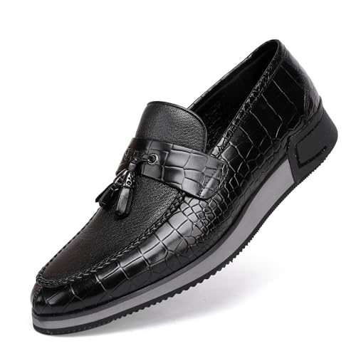 Casual Men's Dress Sneakers Shoes, Fashion Business Loafer Classic Leather Dress Shoes for Mens