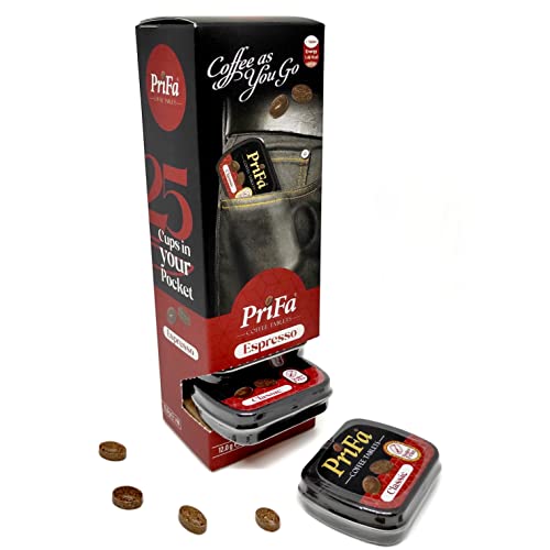 Prifa Coffee Tablets Box 10 X 25 Tablets, Real Coffee, Absorbable Lozenge Coffee Mints, Sugar Free, Keto Coffee, Caffeine, Gluten Free, Espresso, Latte, Cardamom, Non Dairy Creamer, Vegetarian Coffee, Non Gmo, Pocket Coffee. (Latte) #TOP5