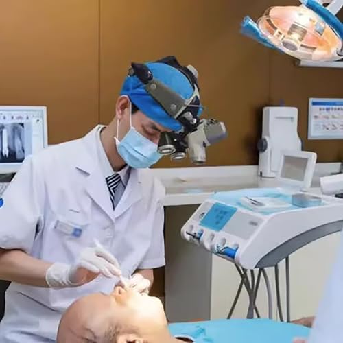 2.5X/3.5X Dental Loupes with Adjustable LED Light, Head-Mounted Optical Glasses, HD Coated Lenses for Cosmetic, ENT, and Ophthalmology Procedures