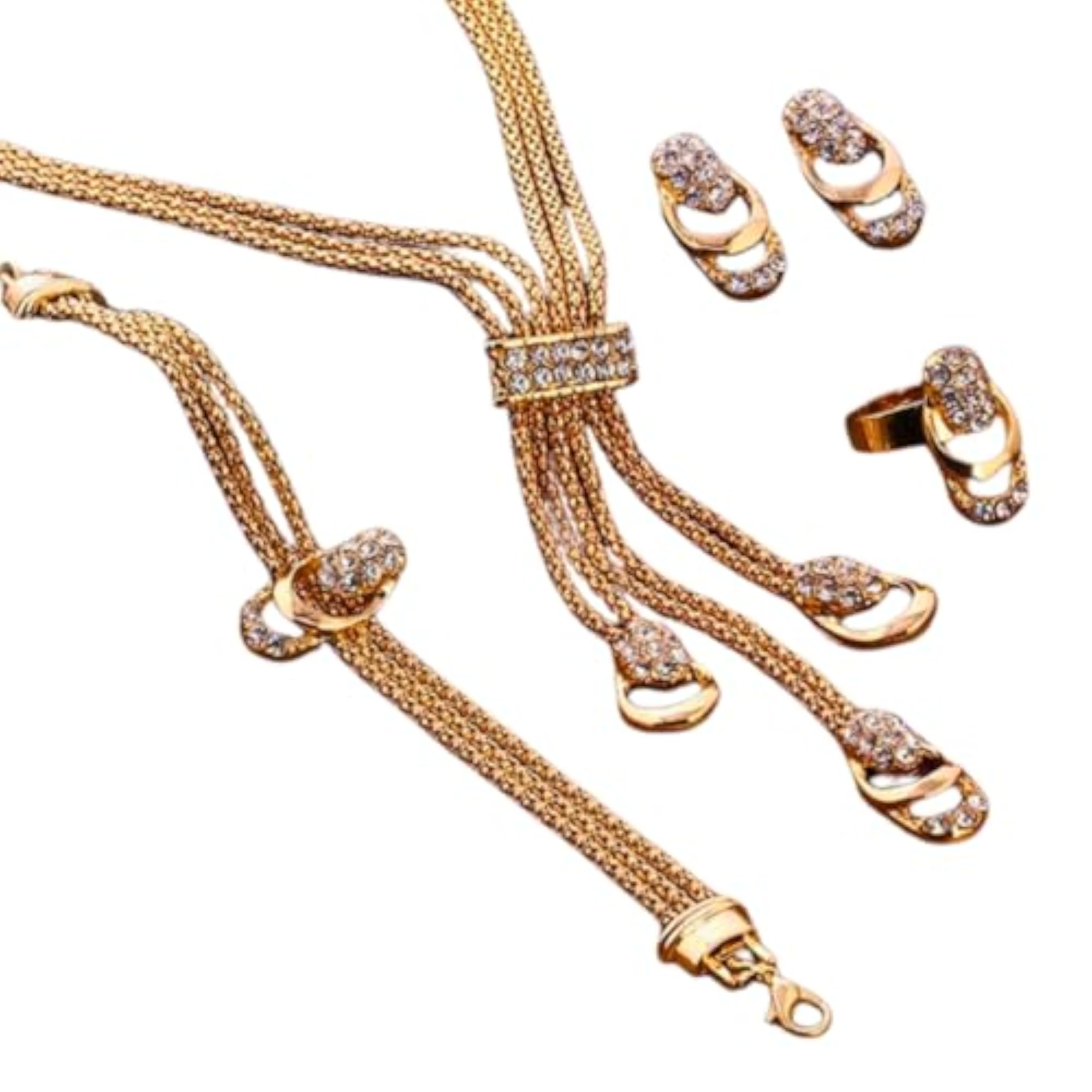 Luxury Gold-Plated Chain Design Statement Jewellery Set