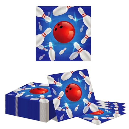 Kotkiddy 40 Pezzi Serviettes Bowling, per Compleanno Feste di Baby Shower a Tema Bowling Articoli per Festa Bowling Carta Serviettes
