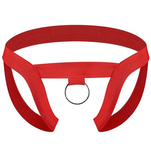 FEOYA Men Open Front Jockstrap Strappy Hollow Out Underwear Low Rise Athletic Supporters Underpants