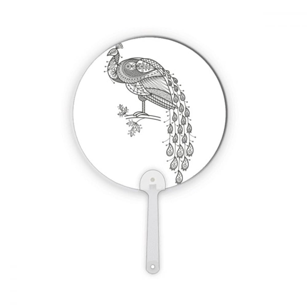 Peinture pour oiseaux paon en plastique rond de décoration artisanale DIY