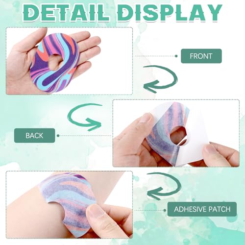 Siifert 30 Pack Adhesive Patch CGM Tape Breathable Adhesive Patches Pre Cut Adhesive Tape Stickers Sensor Covers, 10 Swirl Styles(Compatible with Dexcom G7)