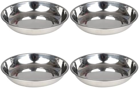 Stainless Steel 9-Inch Salad Plates - 4-Pack Gold Dinnerware Set For Parties, BBQ, & Camping