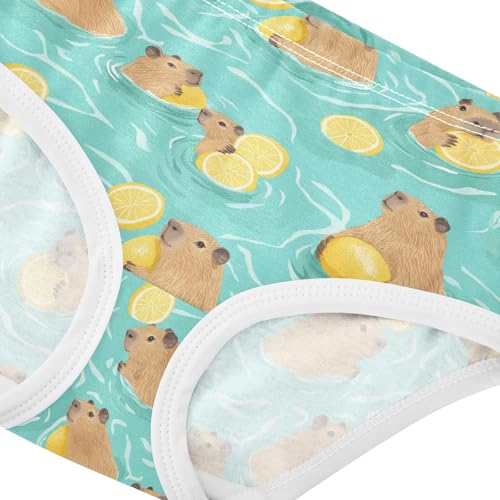 Girls Underwear Soft Cotton Capybara Lemon Kids Panties in Sizes 2/3t, 4t, 5t, 6 and 84