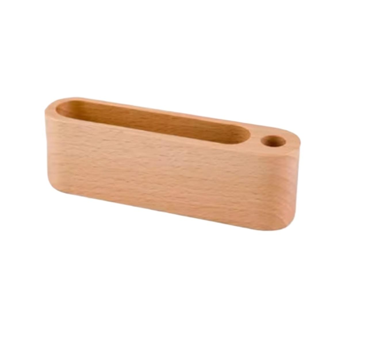 Shenjmai Dark Grey Wooden Business Card Holder Business Card Holder Wooden Organizer Office Desk Name Card Display Stand With Pen Slot Memo