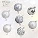 AMS 34ct Christmas Ball Mini Ornaments Party Decorations Shatterproof Festival Pendant Hangings for Xmas Tree Decor(1.57''/40mm,Silver)