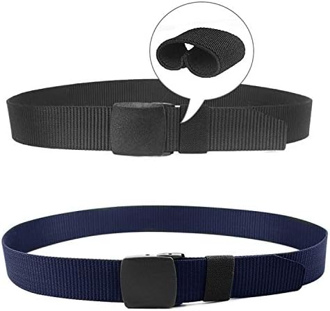 Lot De 2 Ceintures Unisexes En Nylon Pour Homme Et Femme - Ceinture En Tissu Réglable En Continu - Longueur : 130 Cm - Largeur