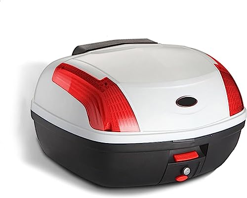 Top Case Moto Universel Blanc Coffre Scooter avec Dossier