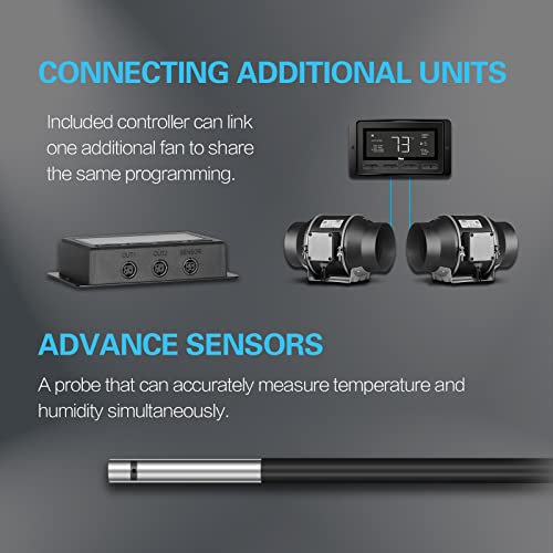 Ipower Df150-As 6 Inch Inline Duct Ventilation Fan With Temperature Humidity And Alexa Voice Control Via Wifi App, Quiet Exhaust Blower For Grow Tent, 6'' Ec, Hydroponics And Heating Cooling Booster #TOP7