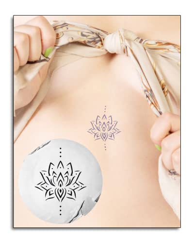 Inkbox Temporary Tattoos, Semi-Permanent Tattoo, One Premium Easy Long Lasting, Water-Resistant Temp Tattoo With For Now Ink - Lasts 1-2 Weeks, Peony Tattoo, 3 X 3 In, Plena #TOP17