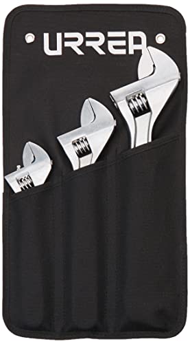 Urrea Adjustable Wrench Set - 3-Piece (8", 10", 12") Professional Grade Tool Kit With Extra-Wide Capacity & Nickel-Chrome Finish - 795 #TOP1
