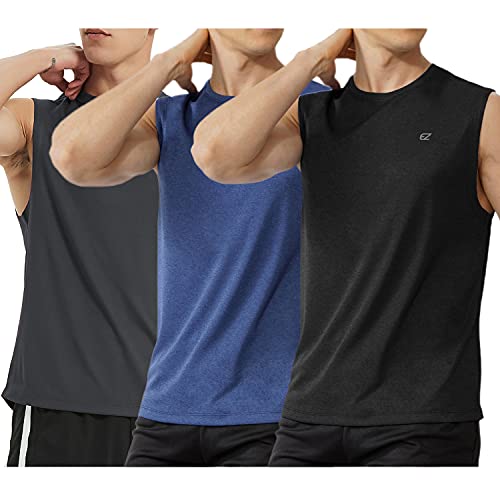 Image of EZRUN Men's Workout Sleeveless Shirts Quick Dry Muscle Swim Shirt Gym Fitness Running Beach Tank Tops