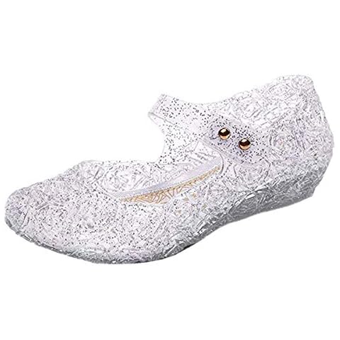 Kawai Peach Girls Princess Sandals Party Dancing Cosplay Jelly Shoes White Velcro Fasten 9 UK Child Cover