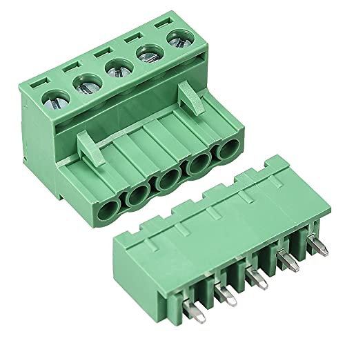 Cermant Pcb Screw Terminal Block Plug Connector 20 Set 5 Pin 5.08Mm (0.2Inch) Pitch Male Female Board To Wire Connector Plug (5.08Mm-5P-20Set) #TOP1