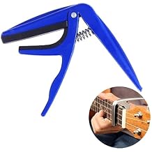Holibanna Professional Blue Ukulele Capo Zinc Alloy Clip Tuner for Acoustic Guitar Electric Guitar Classical Scratch Silicone Padding Musical Accessories