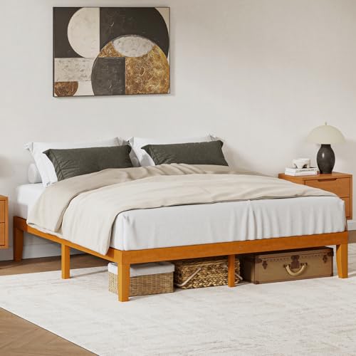 Sweetcrispy King Size Bed Frames, 12 Inch Height Wood Platform Bed Frame