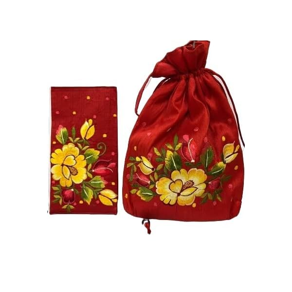 Lavanya Fashions | Traditional Potli Bags with Envelope Set | Traditional Party Bags | Combo of potli Purse and Envelope | Silk Fabric Embroidered Bag