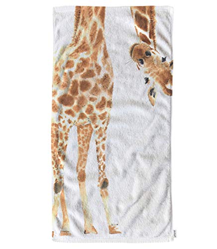 Ofloral Funny Giraffe Hand Towels Cotton Washcloths,Wild Animal Watercolor Giraffe Brow White Comfortable Soft Towels For Bathroom/Kitchen/Yoga/Golf/Hair/Face Towel For Men/Women/Girl/Boys 15X30 Inch #TOP20