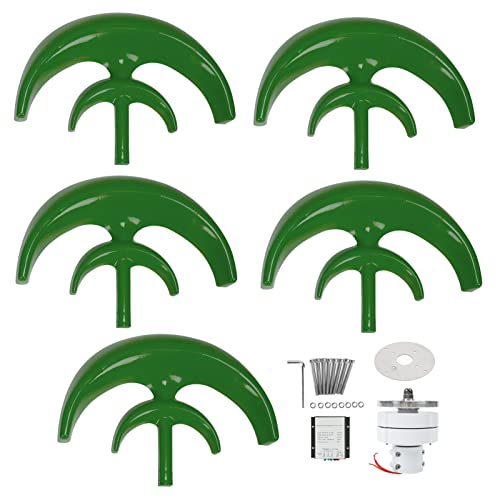 800W Windkraftanlage Kit Grüne Laterne Doppelschicht Laterne Vertikalachsen 5-Blatt-Stromgenerator Legierter Stahl Kunststoff Stromerzeugung Stromerzeuger(48V)