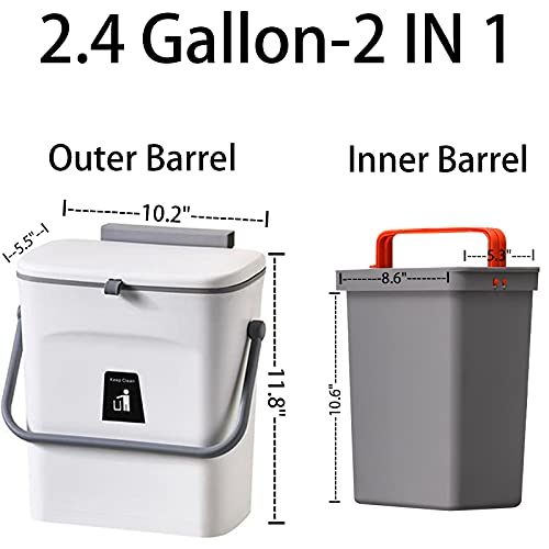 Caneca de basura rectangular para cocina 2.4 gal miniatura 4