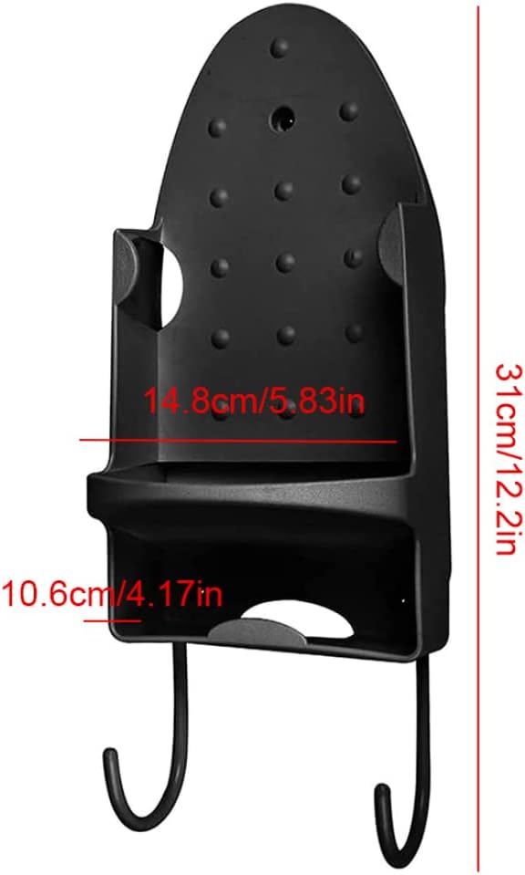 Ironing Board Holder Ironing Board Hanger Rack Wall Mount Electric Iron Holder Over Door Basket Organizer for Laundry Room Black : Home & Kitchen