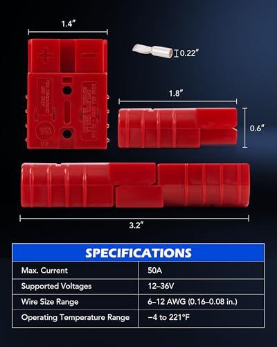 image for Orion Motor Tech Wire Connector 2 Pack, 50A Wire Harness Plug Kit for 
