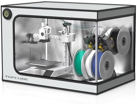 3D Printer Enclosure for Bambu Lab A1 Mini Combo, Stainless Steel Frame Enclosure with LED Light, Fireproof Dustproof Noise Reduction Constant Temperature 3D Printer Cover, 735x495x495MM