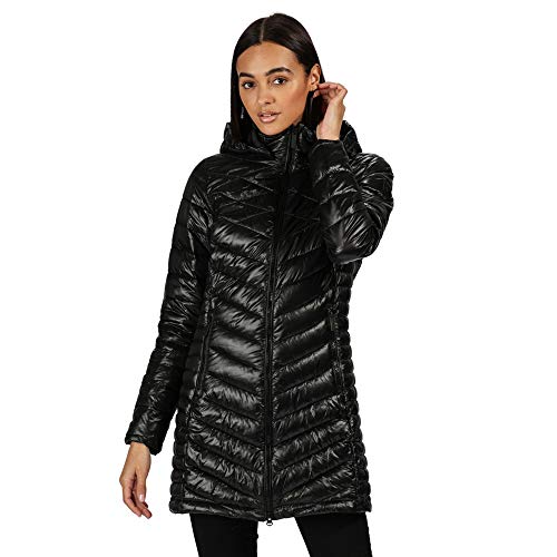 Image of Regatta Andel II Lightweight Insulated Hooded Baffle Quilted Jacket - Black, 12