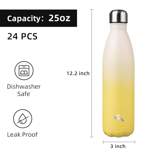 Image of Konokyo 24 Pack 25 oz Insulated Stainless Steel Water Bottle
