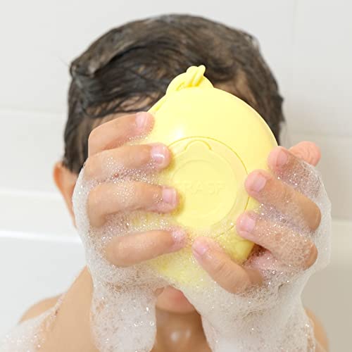 Esponja de baño infantil Pebbl de silicona para jabón corporal y cabello de niños pequeños