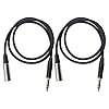 eMagTech 2 stks XLR Male naar 1/4 “Mannelijke Vergulde 1m Waterprof Microfoon Kabel XLR Mannelijke 3-Pin naar 6.35mm Mannelijke Stereo Jack Plug Audio Kabel Zwart