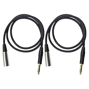 eMagTech 2 stks XLR Male naar 1/4 “Mannelijke Vergulde 1m Waterprof Microfoon Kabel XLR Mannelijke 3-Pin naar 6.35mm Mannelijke Stereo Jack Plug Audio Kabel Zwart